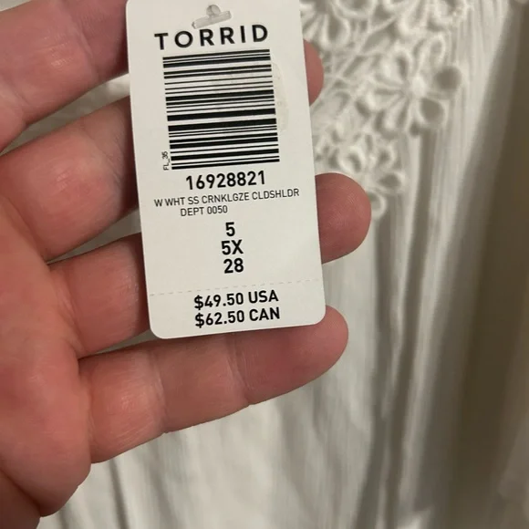 Torrid White Cold Shoulder Top and Olive Pants - Picture 6 of 7